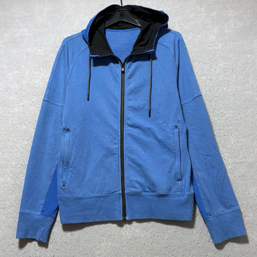 Lululemon Hoodie Blue Full Zip Stretch Track Jacket Men’s Small W/ Pockets